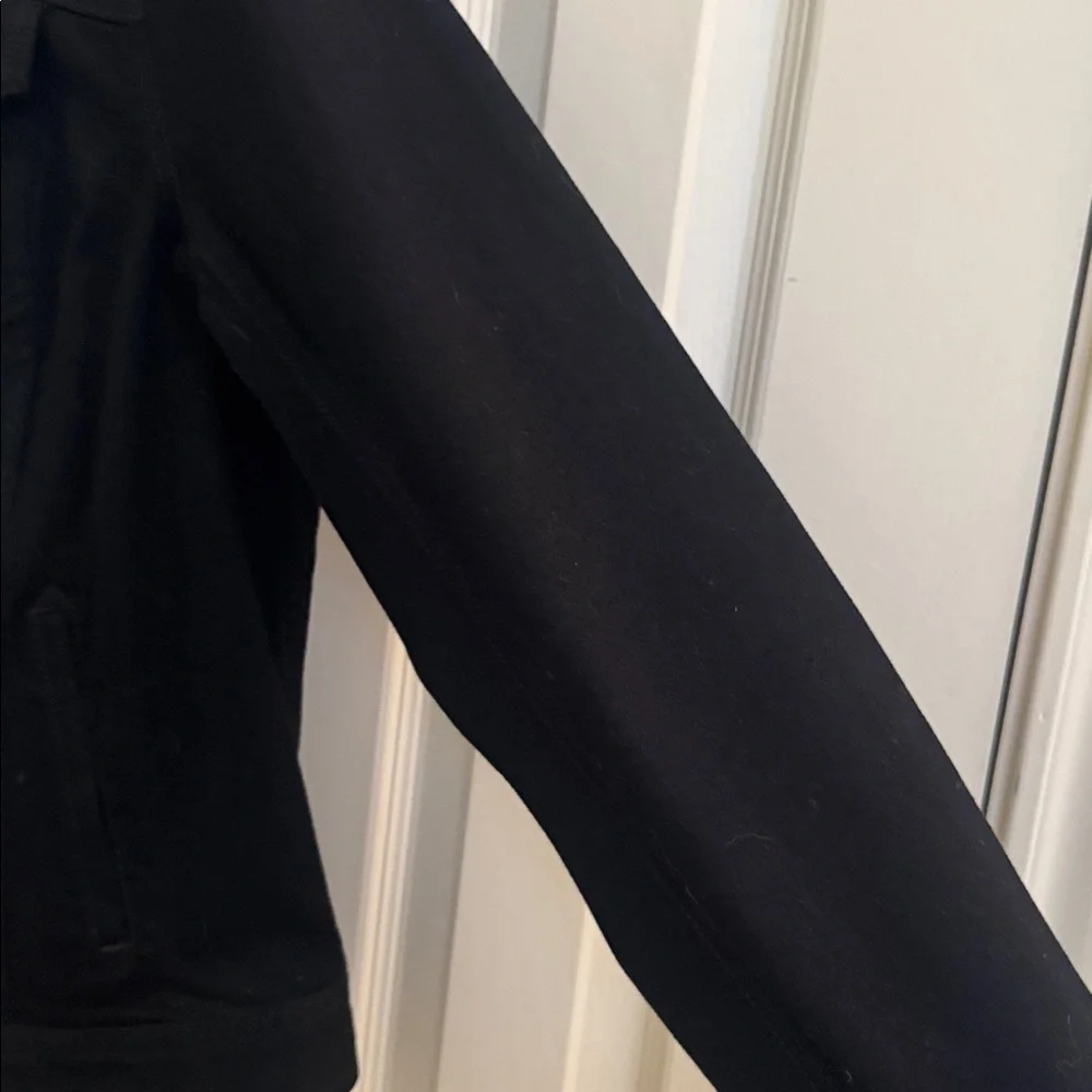 LIKE NEW, Talbots black denim jean jacket. - Picture 5 of 7
